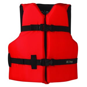ONYX General Purpose Life Jacket Youth 55-88LB Red
