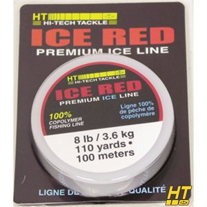 HT Ice Red Fishing Line 6LB Test - 110 Yards Per Spool