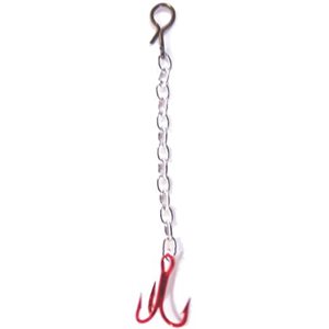 HT ENTERPRISE Chain Rigs W / #12 Blood Red Treble Hook And #8 Blood Red S