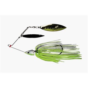 FREEDOM Willow Leaf / Colorado Spinnerbait White Chartreuse 1